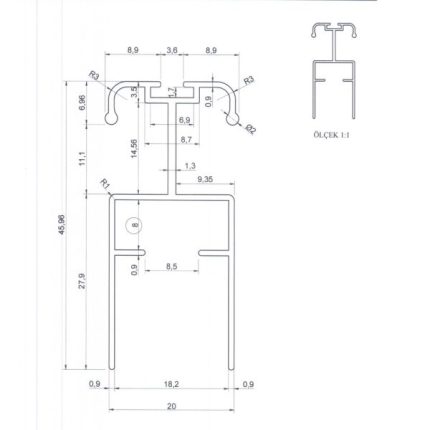 25 mm Plise Kanat  Profili