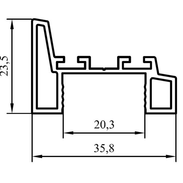 ALUMİNYUM CAM BALKON ÇİFTCAM ARA KANAT 15095 EP-189